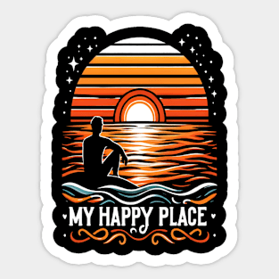 Summer Beach Sea Ocean Is My Happy Place Sticker